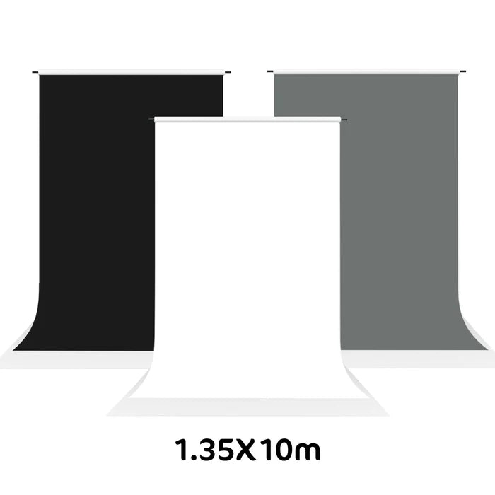 Kate White & Black & Light Gray Seamless Paper Photography Backdrop