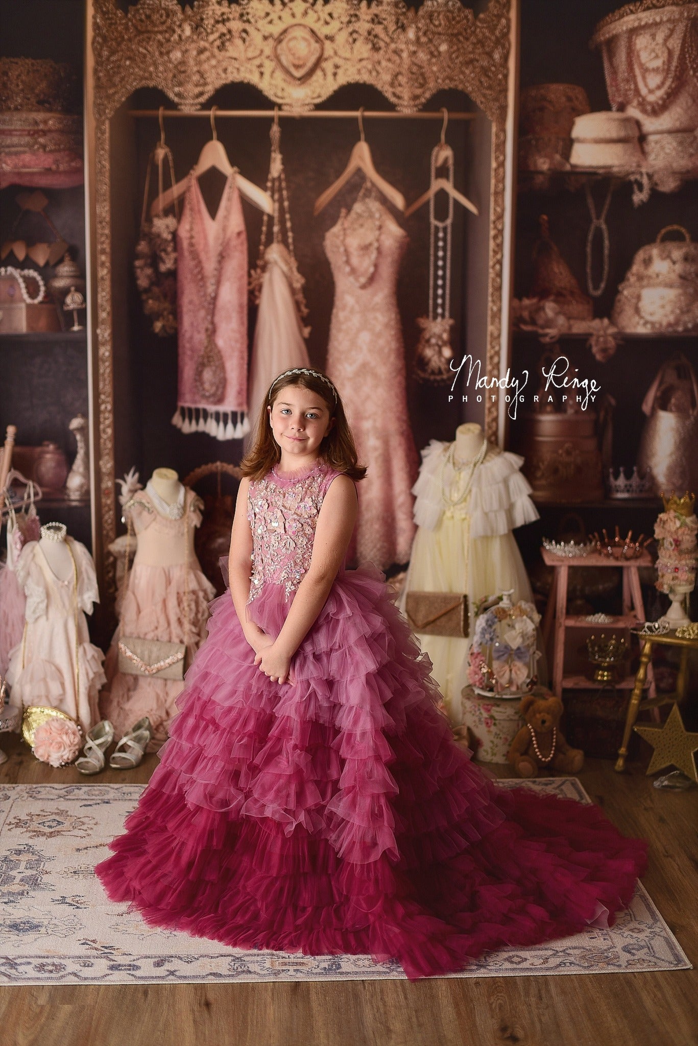 Kate Fancy Princess Dress Up Closet Backdrop Designed by Mandy Ringe Photography - Kate Backdrop AU
