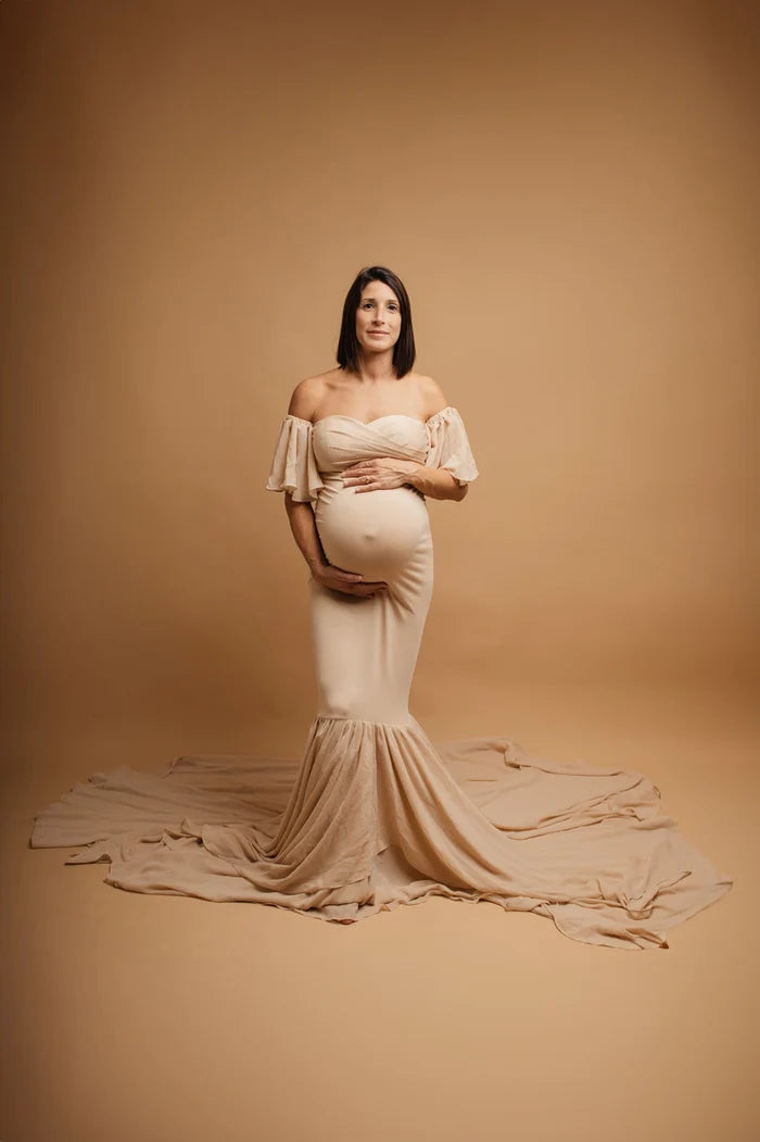 Kate Dark Pink Strapless Maternity Photoshoot Dress - Kate Backdrop AU