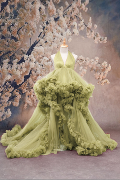 Kate One Shoulder Mesh Dress Maroon Crimson Maternity Photoshoot Dress - Kate Backdrop AU