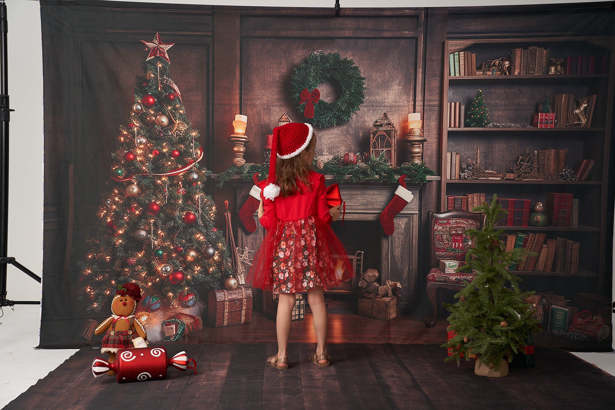 Kate Christmas Tree Fireplace Backdrop Winter for Photography - Kate Backdrop AU