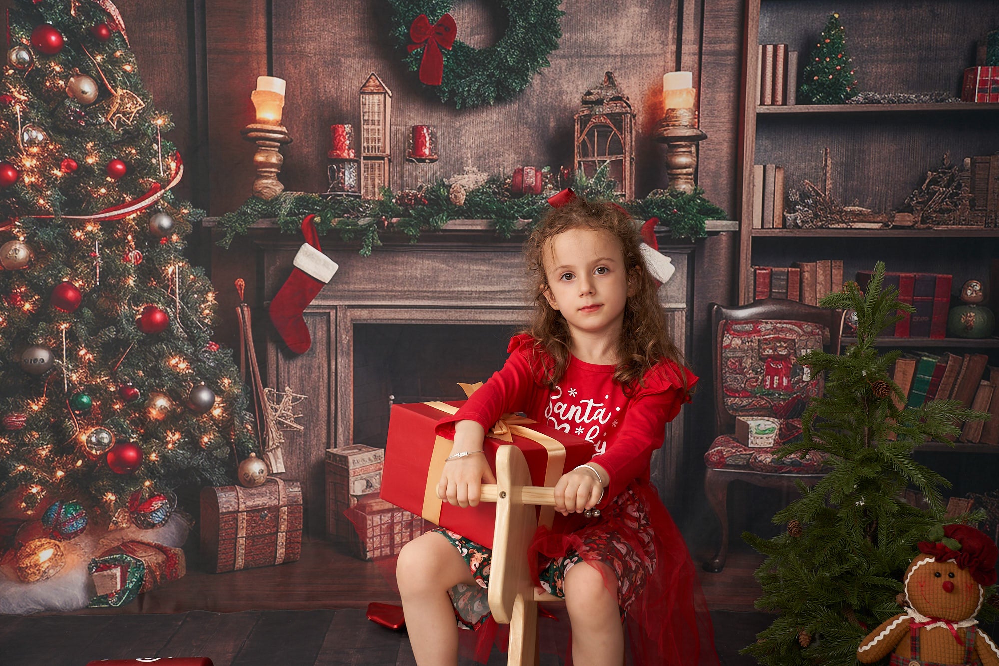 Kate Christmas Tree Fireplace Backdrop Winter for Photography - Kate Backdrop AU