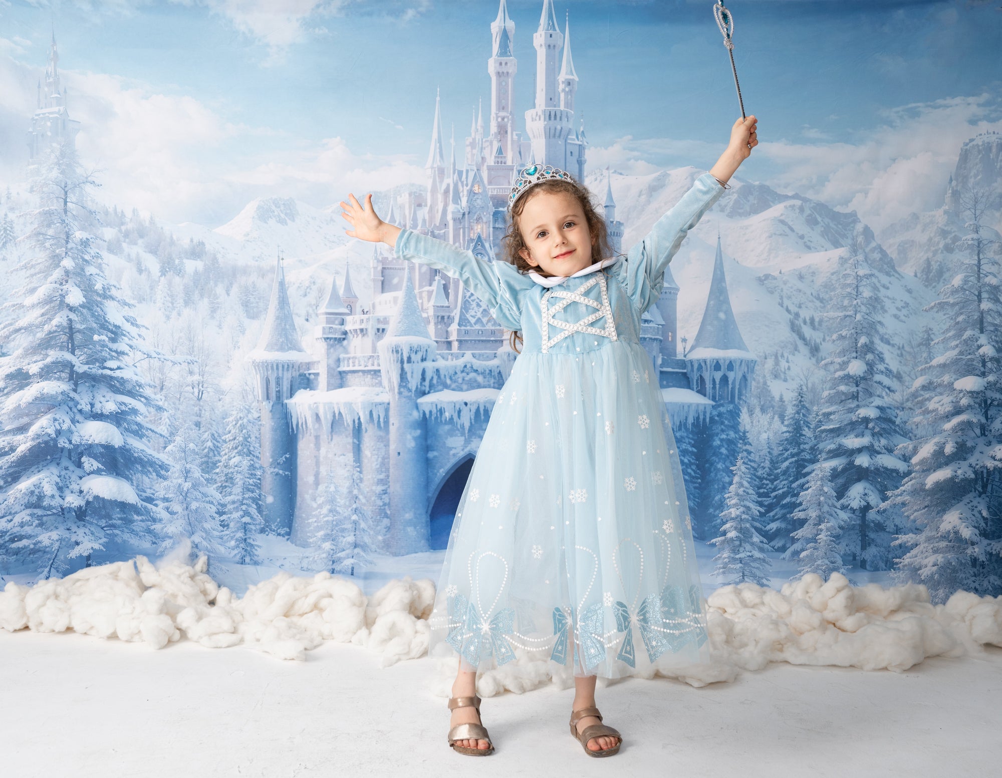 Kate Winter Ice Frosted World Castle Backdrop Designed by Chain Photography - Kate Backdrop AU