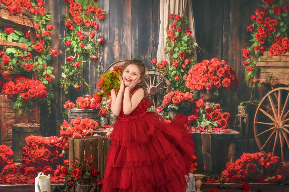 Kate Valentine's Day Red Rose Backdrop Designed by Emetselch