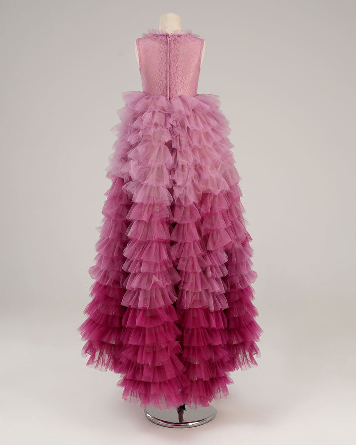 Kate Spring/Summer Barbie Gradient Pink and Purple Tiered Kids Dress for Photography - Kate Backdrop AU