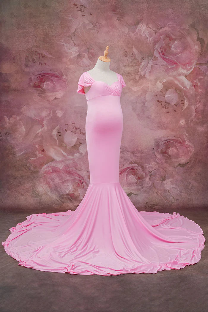 Kate Dark Pink Strapless Maternity Photoshoot Dress - Kate Backdrop AU
