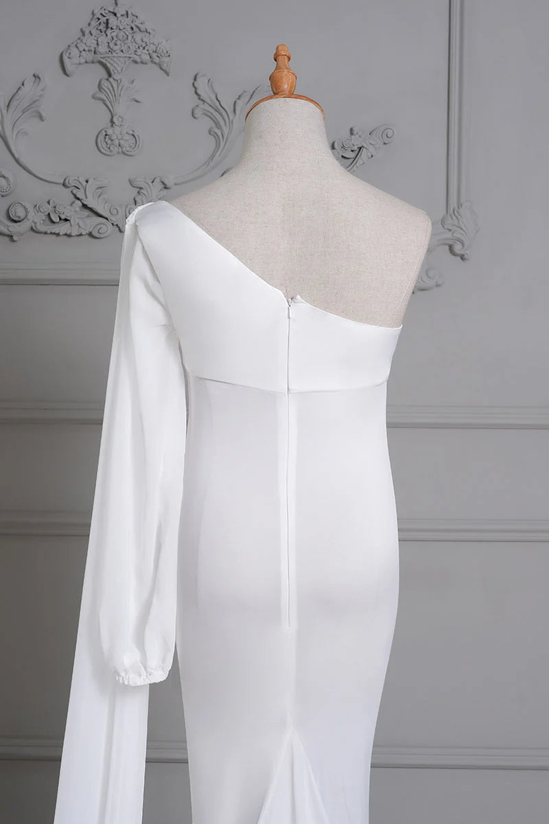 Kate Satin White Custom Maternity Photoshoot Gowns