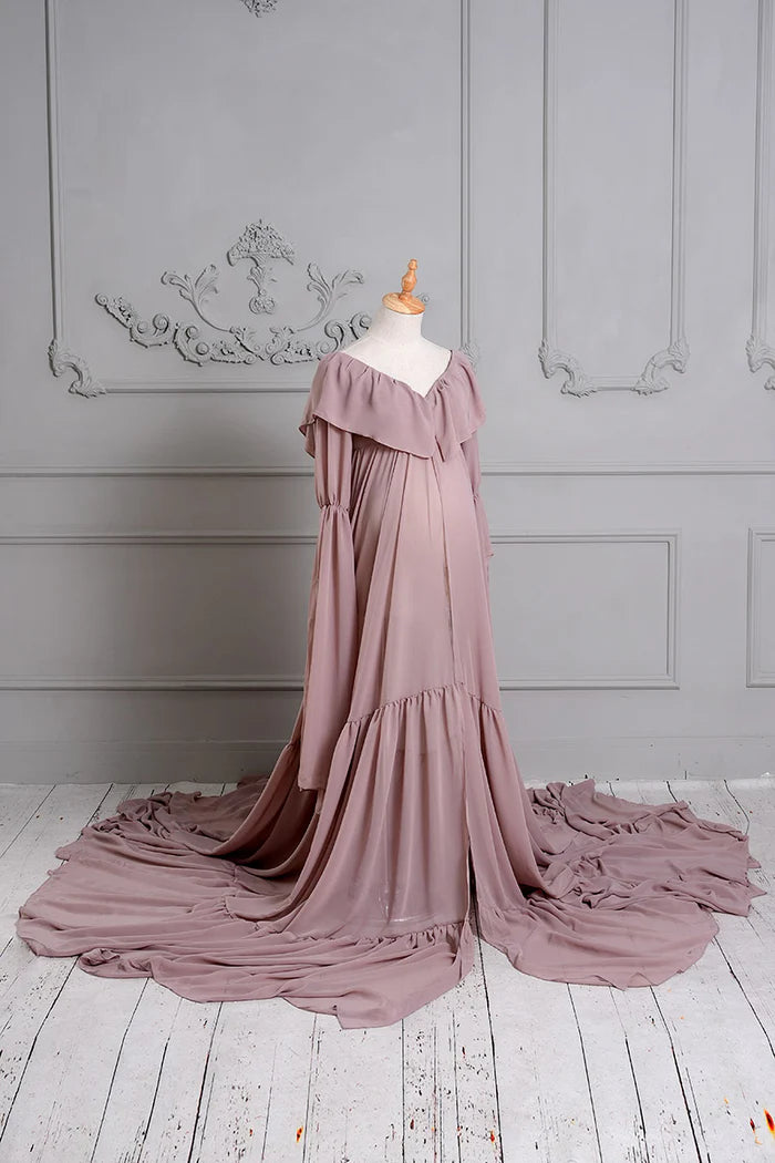 Kate Chiffon Tail Pregnant Women's Skirt Maternity Photoshoot Dress - Kate Backdrop AU