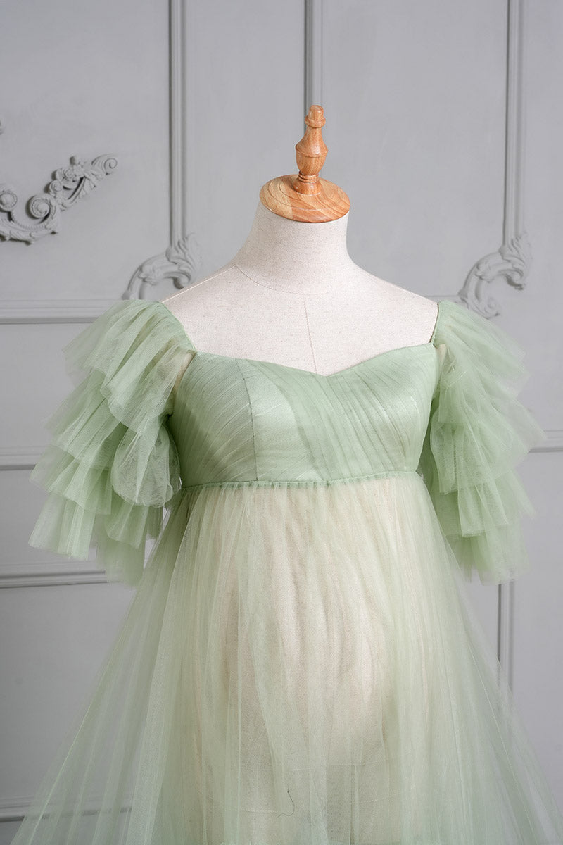 Kate Cake Mesh Mint Green Maternity Photoshoot Dress - Kate Backdrop AU