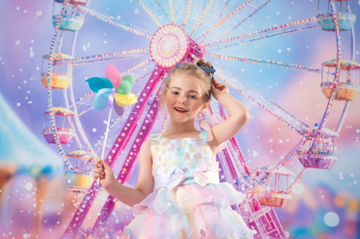 Kate Carnival Ferris Wheel Fleece Backdrop Designed by Emetselch - Kate Backdrop AU