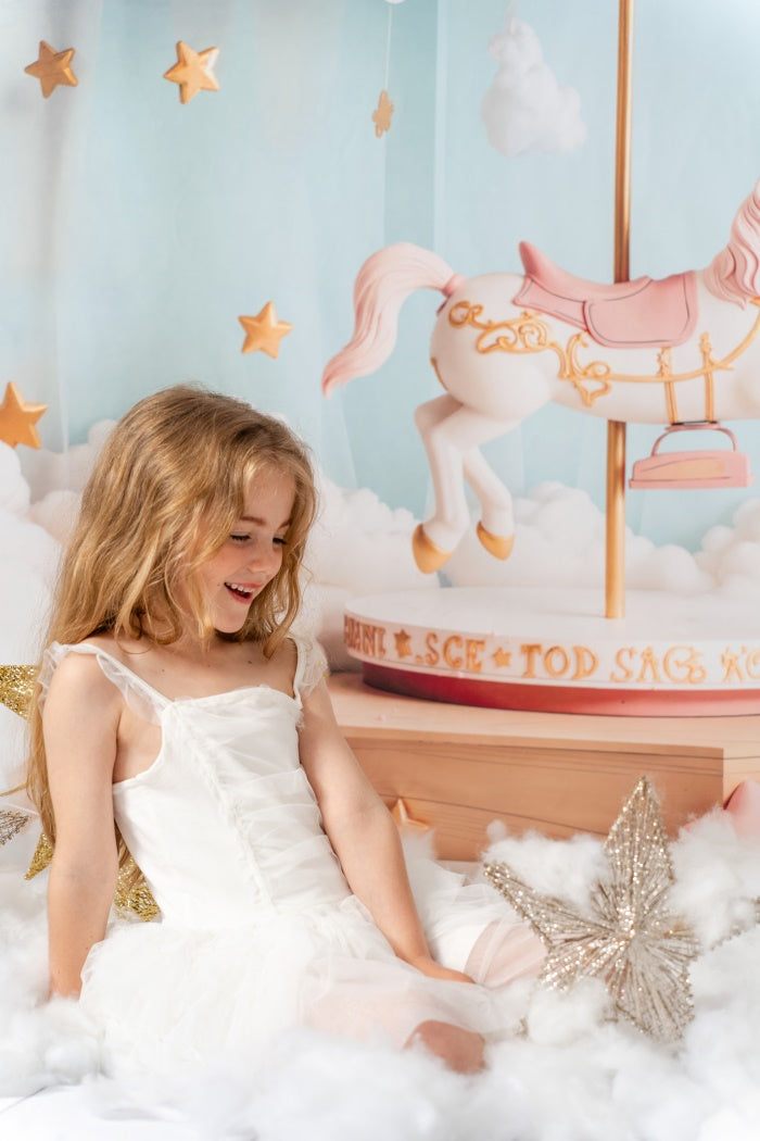 Kate Carousel Horse Clouds Stars Backdrop Designed by Emetselch - Kate Backdrop AU