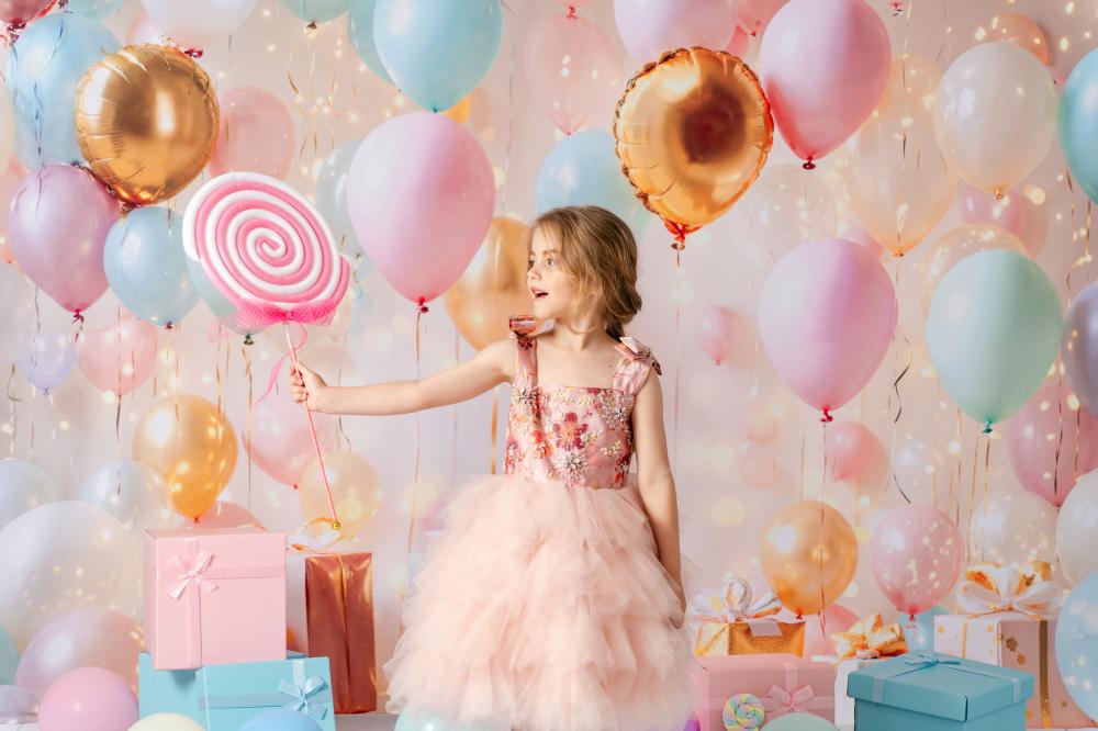 Kate Balloons Party Presents Sparkle Lights Backdrop Designed by Emetselch - Kate Backdrop AU
