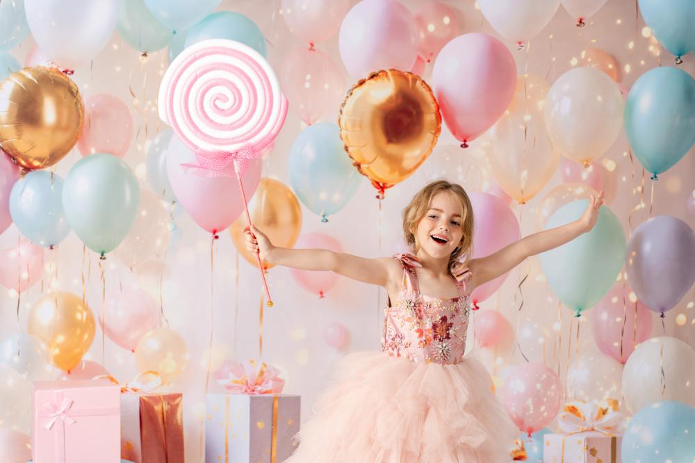 Kate Balloons Party Presents Sparkle Lights Backdrop Designed by Emetselch - Kate Backdrop AU