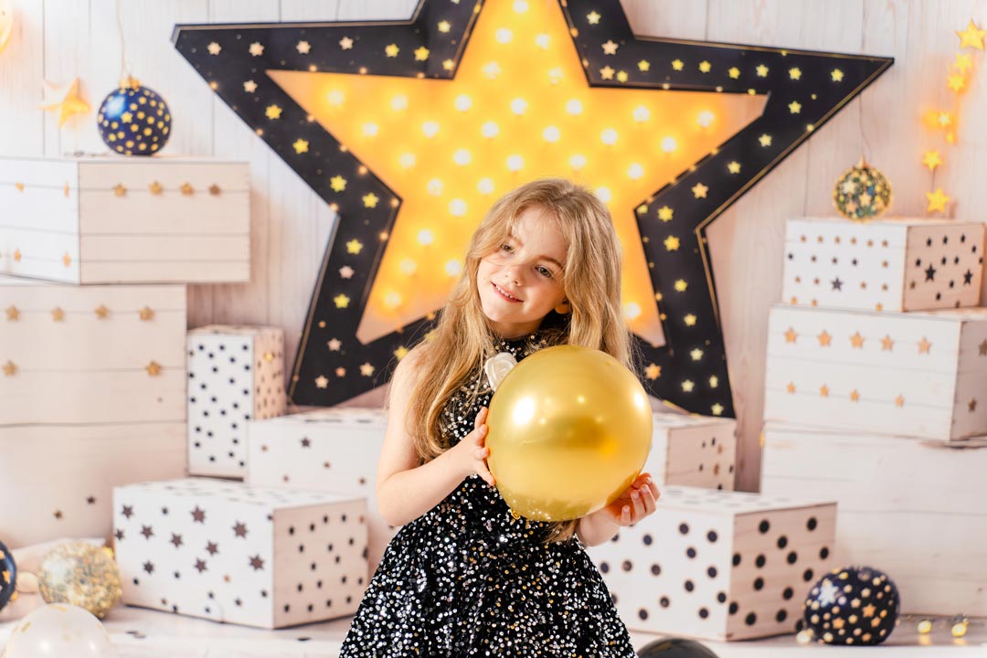 Kate Star Lights Gift Boxes Wooden Wall Backdrop Designed by Emetselch - Kate Backdrop AU