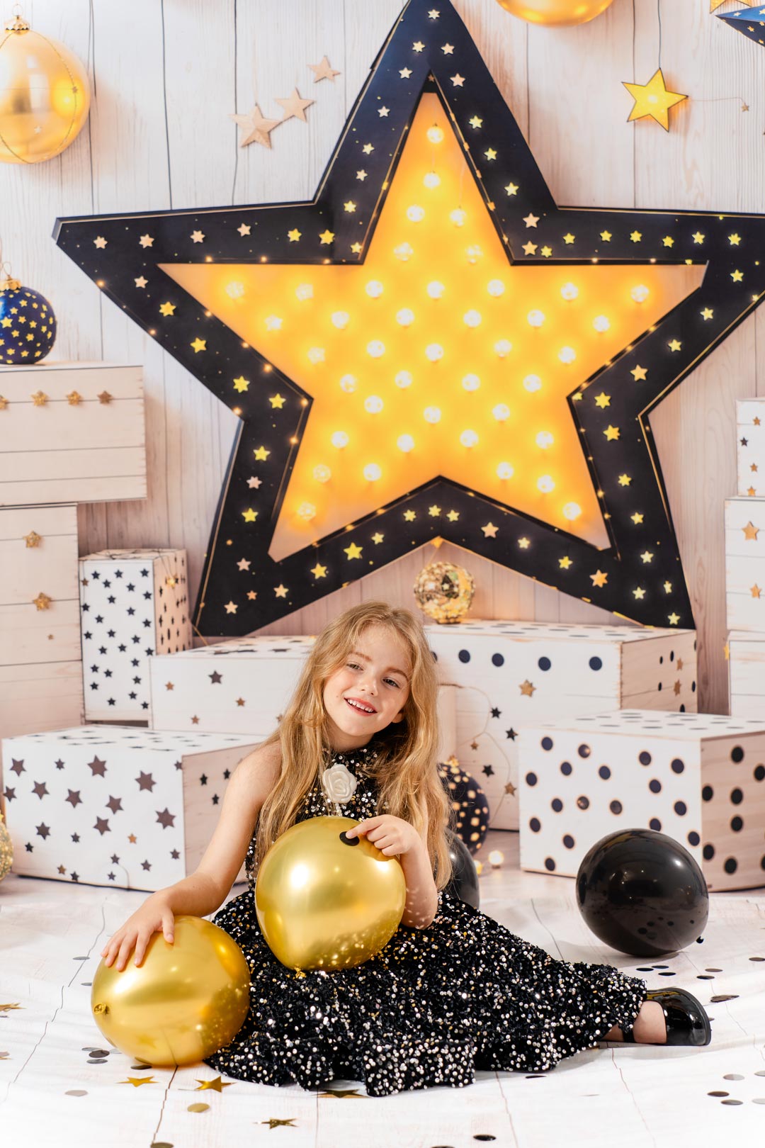 Kate Star Lights Gift Boxes Wooden Wall Backdrop Designed by Emetselch - Kate Backdrop AU