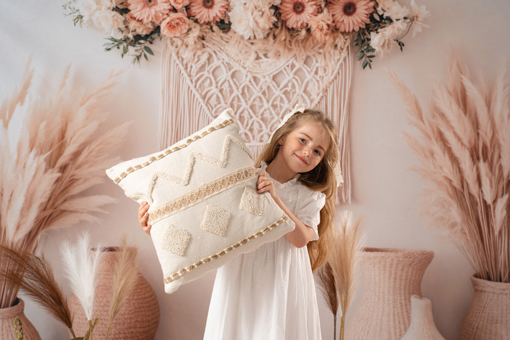 Kate Boho Macrame Arch Pampas Fleece Backdrop Designed by Emetselch - Kate Backdrop AU