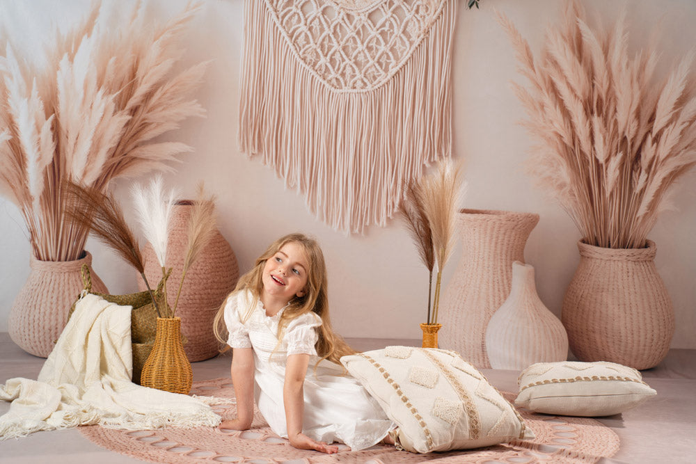 Kate Boho Macrame Pampas Grass Backdrop Designed by Emetselch - Kate Backdrop AU