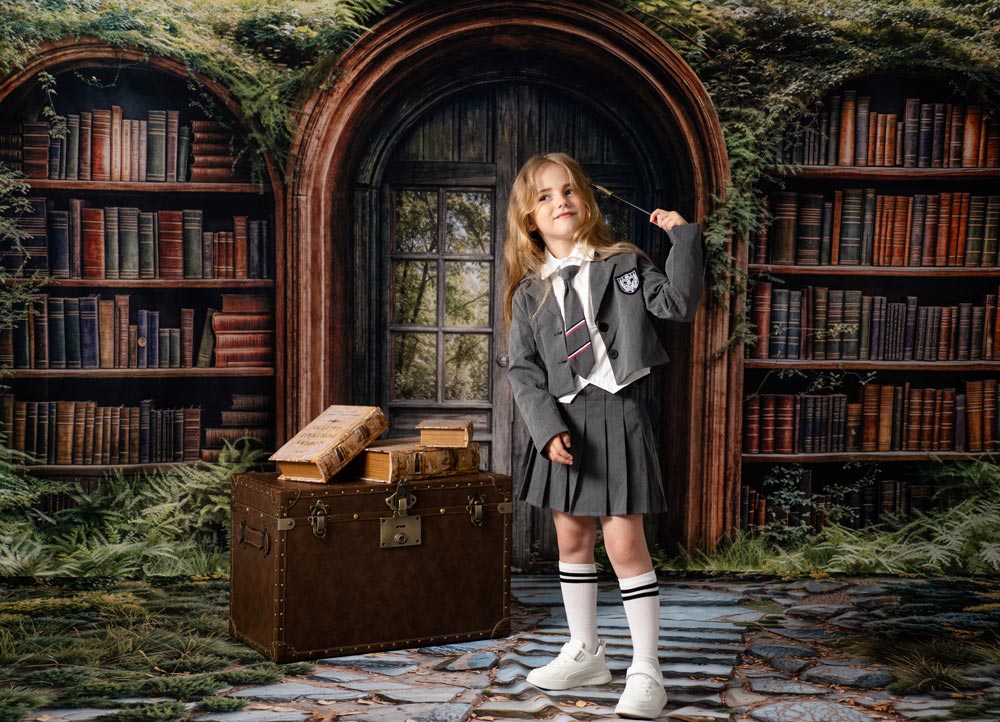 Kate Book Door Library Forest Backdrop Designed by Emetselch - Kate Backdrop AU