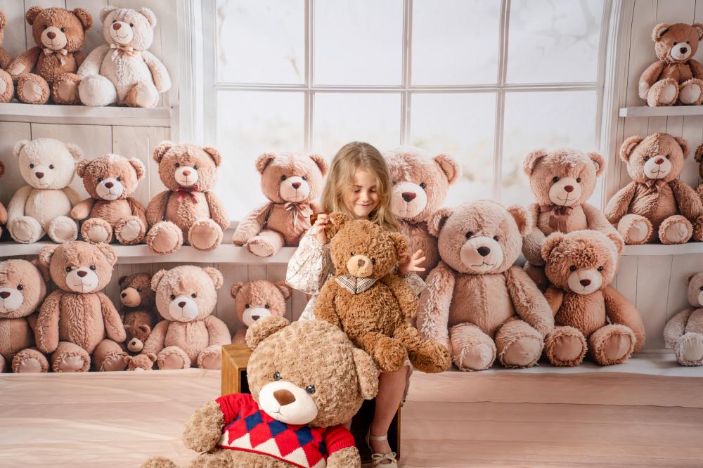 Kate Teddy Bears Shelf Window Backdrop Designed by Emetselch - Kate Backdrop AU