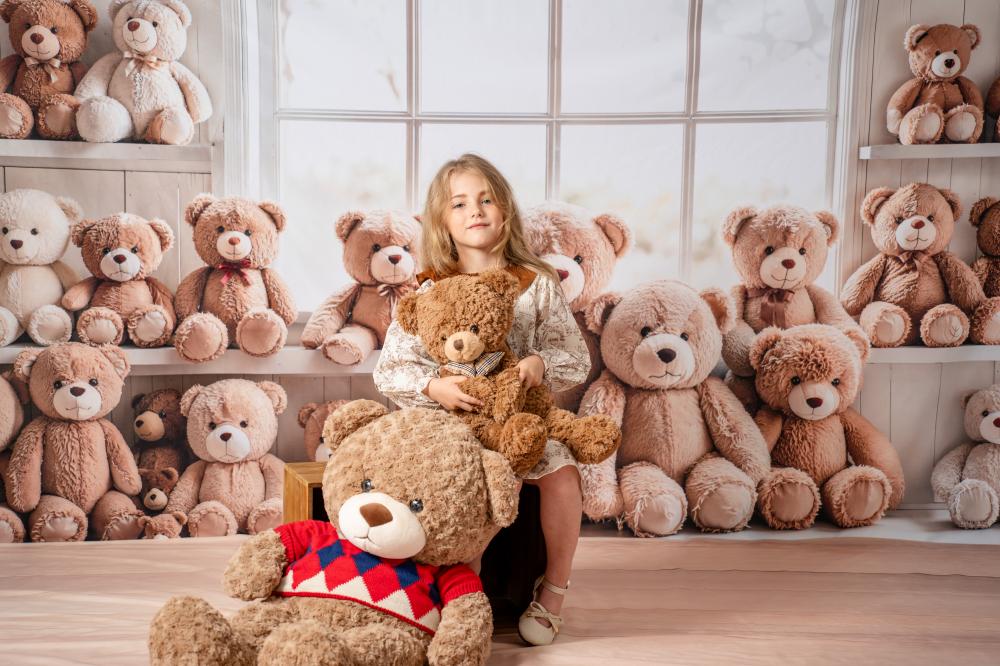 Kate Teddy Bears Shelf Window Backdrop Designed by Emetselch - Kate Backdrop AU