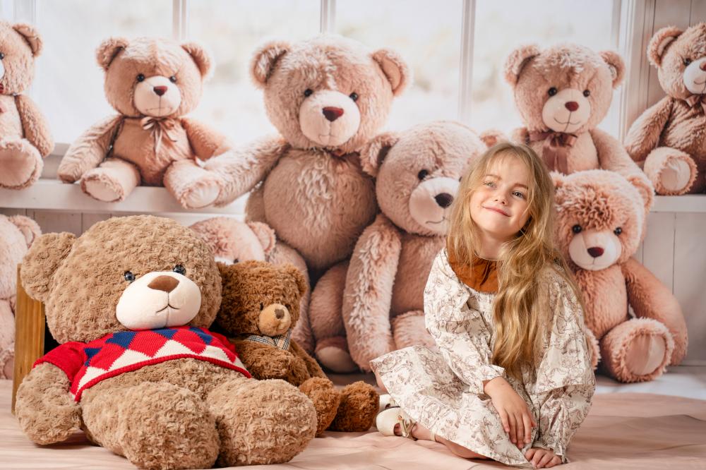 Kate Teddy Bears Shelf Window Backdrop Designed by Emetselch - Kate Backdrop AU