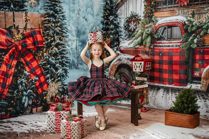 Kate Winter Christmas Tree Truck Gifts Roomset Photo Kit - Kate Backdrop AU