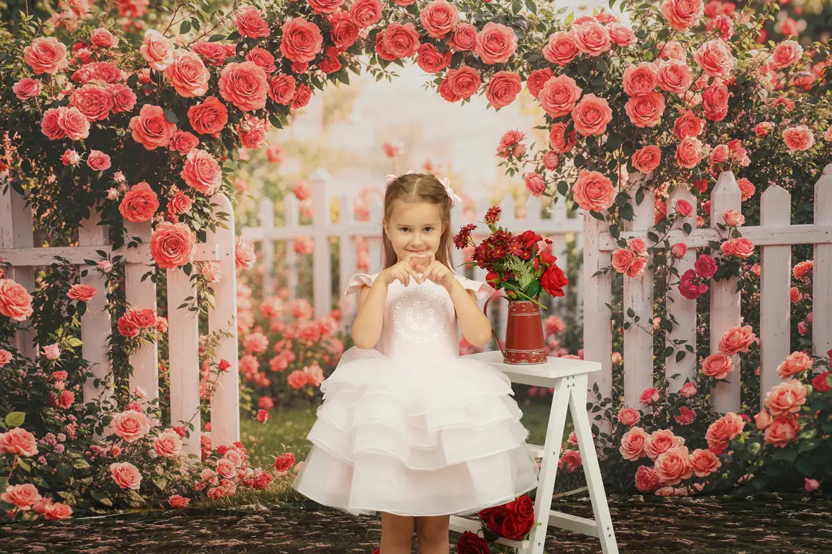 Kate Spring/Summer Pink Fly Sleeve Mesh Kids Dress for Photography - Kate Backdrop AU