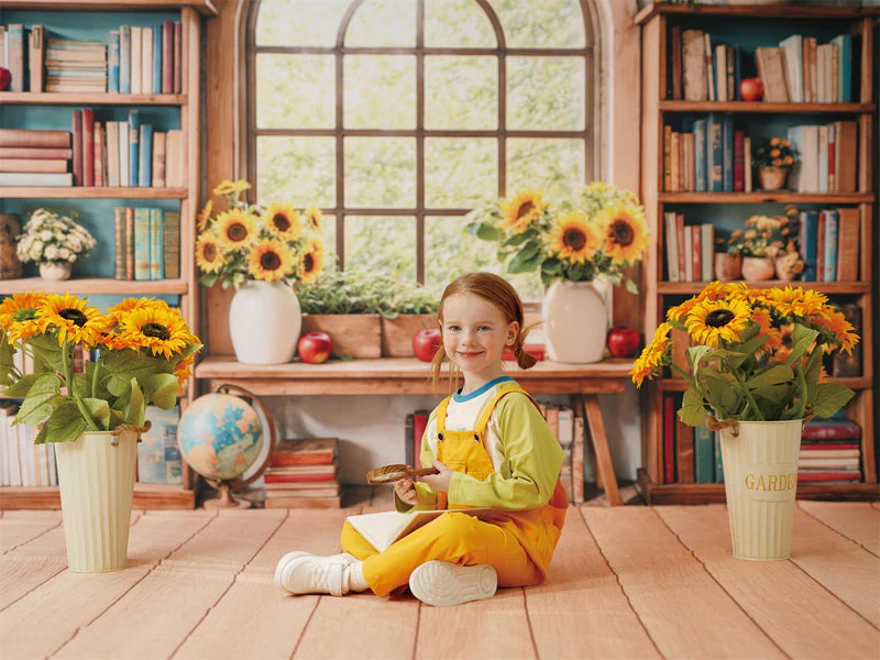 Kate Back to School Classroom Arch Window Sunflower Photo Kit