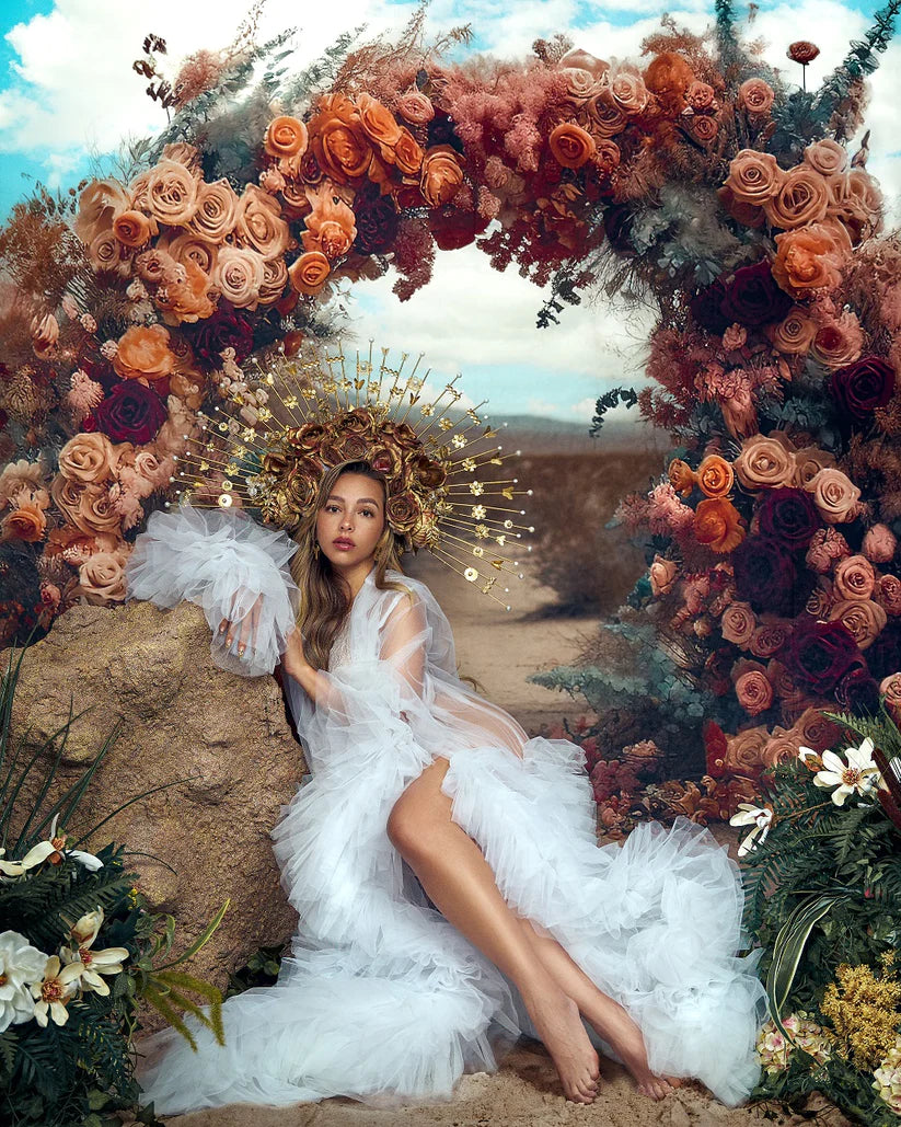 Kate Fine Art Flowers Boho Desert Arch Backdrop Designed by Mini MakeBelieve - Kate Backdrop AU