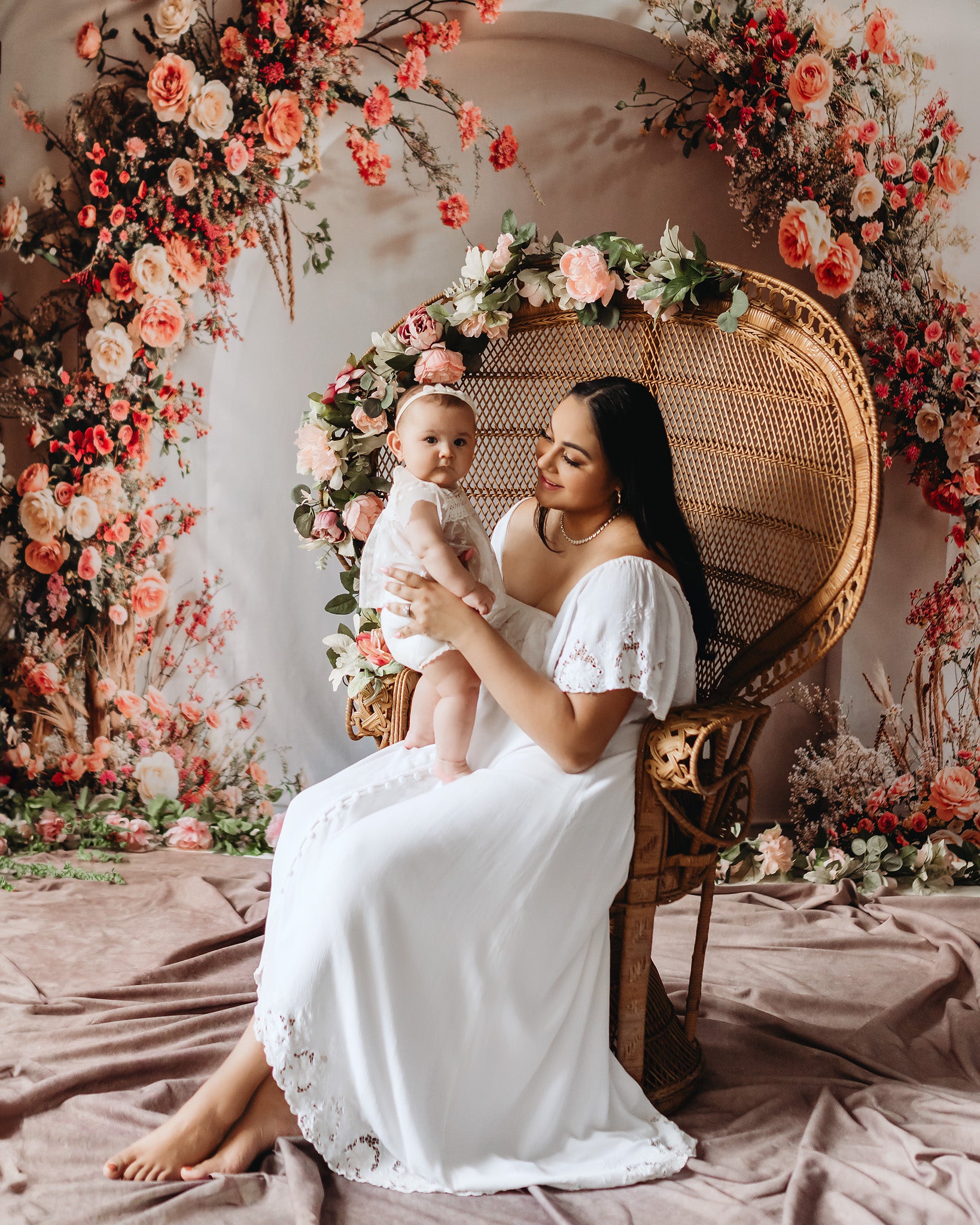 Kate Spring Wedding Flowers White Arch Backdrop Designed by Emetselch - Kate Backdrop AU