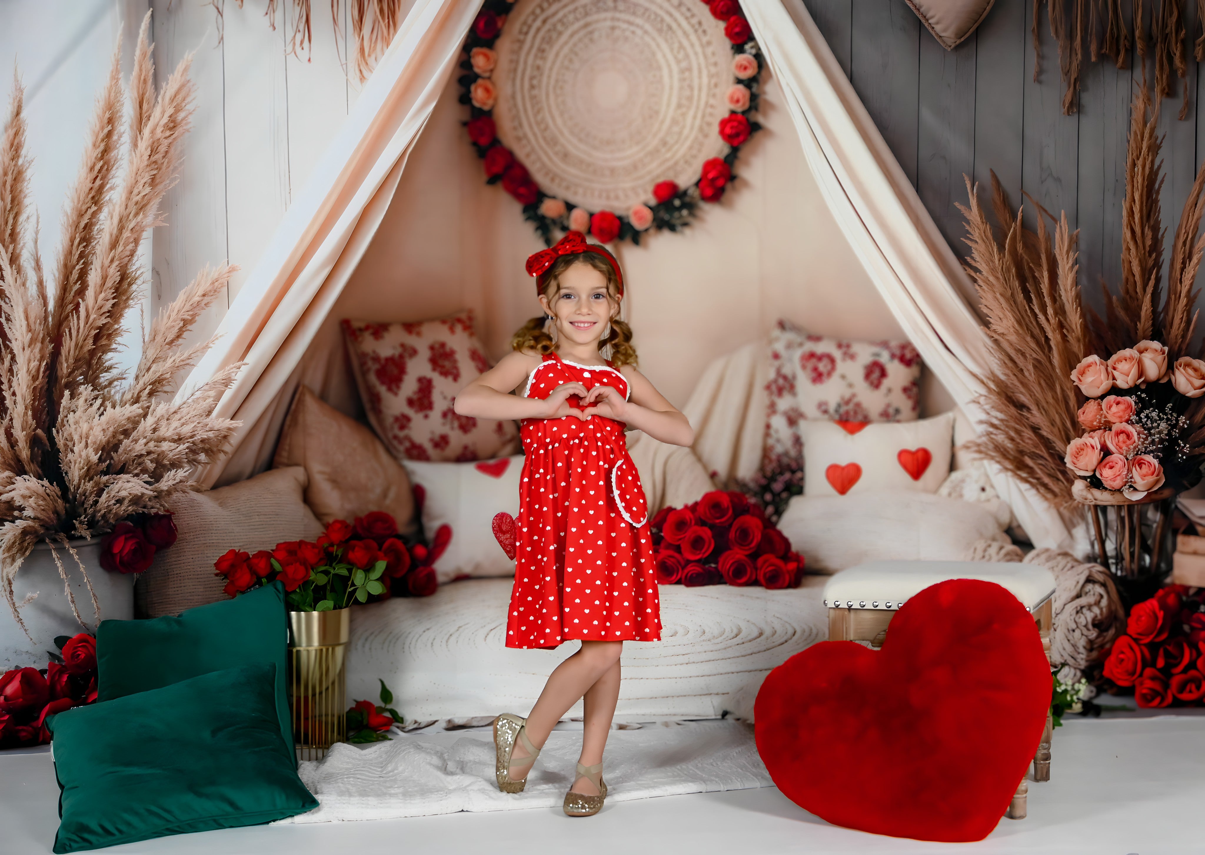 Kate Boho Romantic Floral Tent Backdrop Designed by Emetselch - Kate Backdrop AU