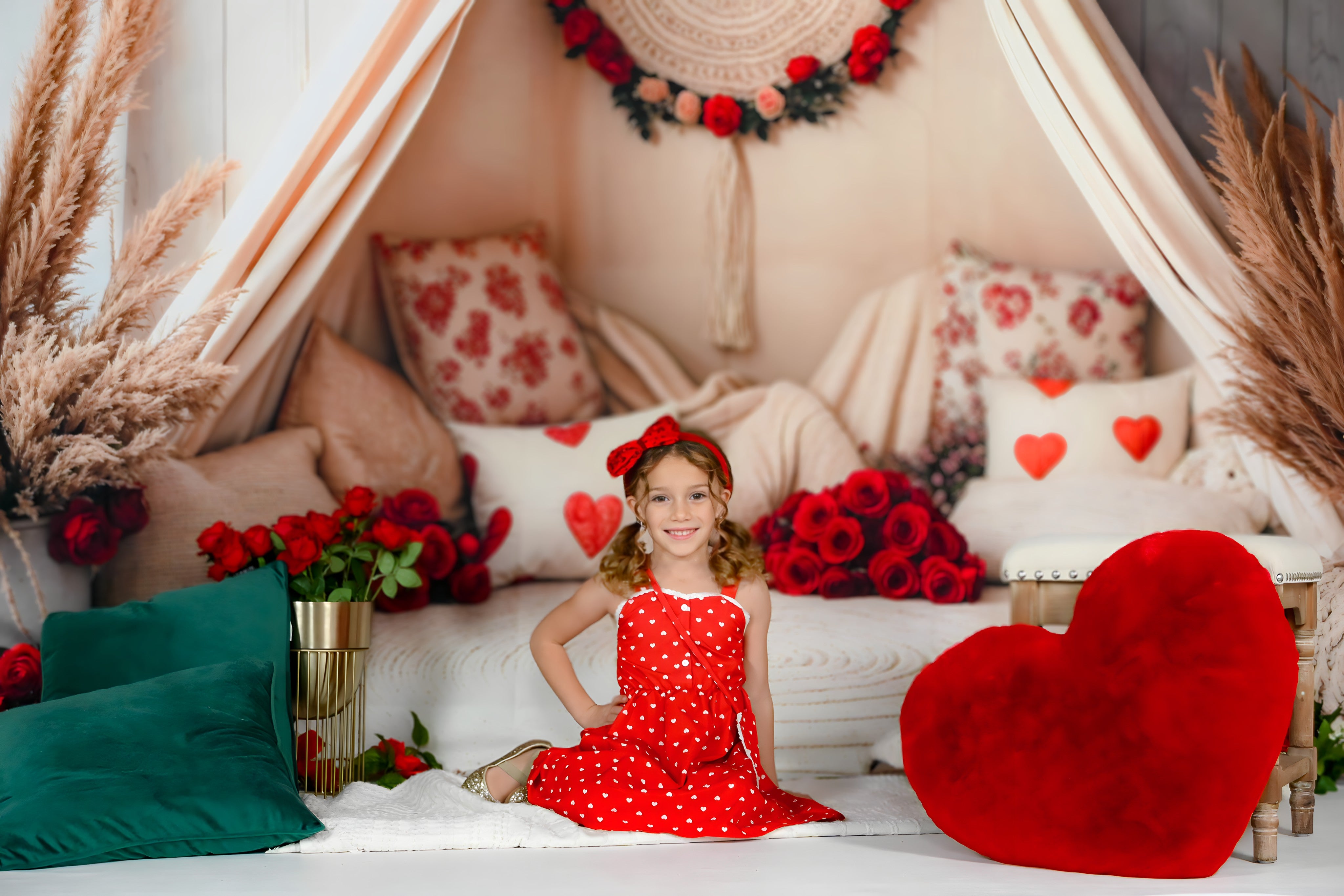 Kate Boho Romantic Floral Tent Backdrop Designed by Emetselch - Kate Backdrop AU