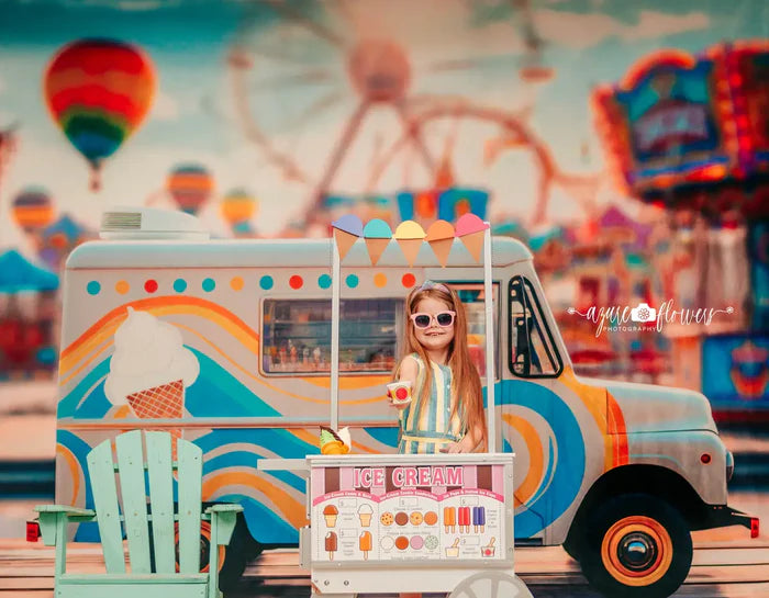 Kate Ice Cream Truck Day Backdrop Designed by Mini MakeBelieve - Kate Backdrop AU