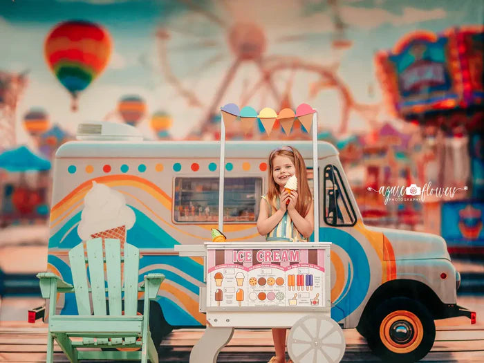 Kate Ice Cream Truck Day Backdrop Designed by Mini MakeBelieve - Kate Backdrop AU