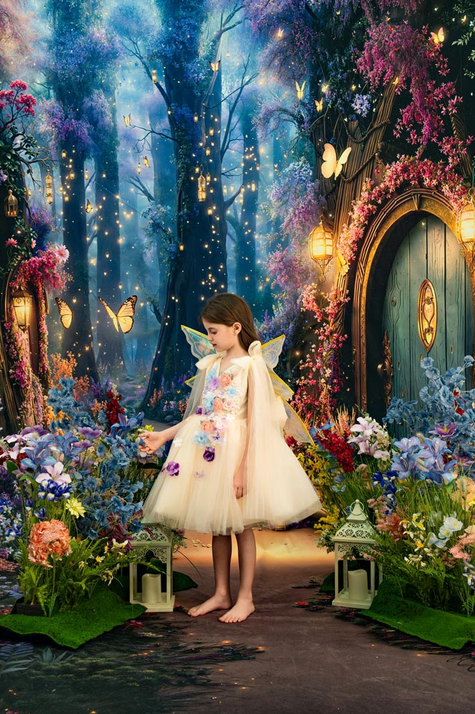 AUSALE Kate Sweep Fairy Fantasy Forest Flowers Backdrop Designed by Chain