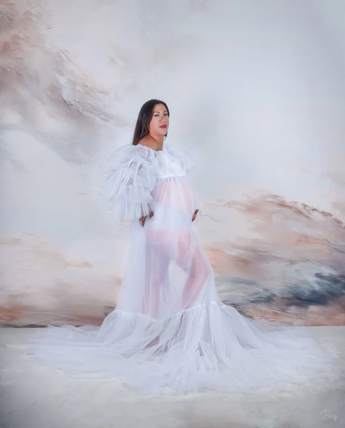 Kate Tubeless Mesh Maternity Photoshoot Dress - Kate Backdrop AU