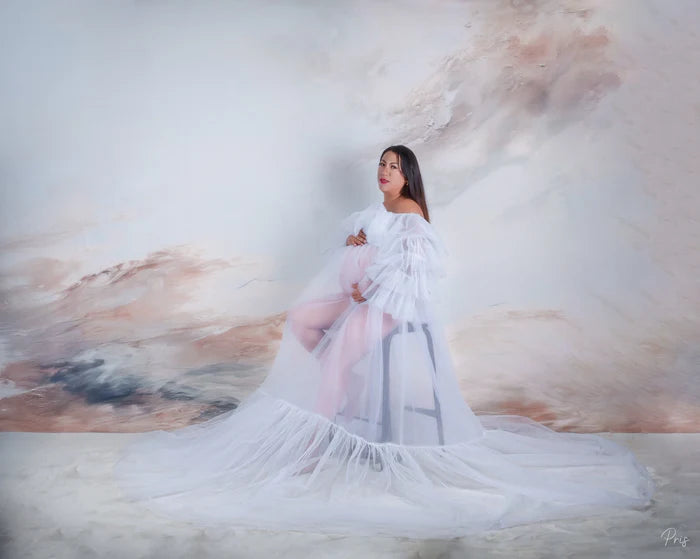 Kate Tubeless Mesh Maternity Photoshoot Dress - Kate Backdrop AU