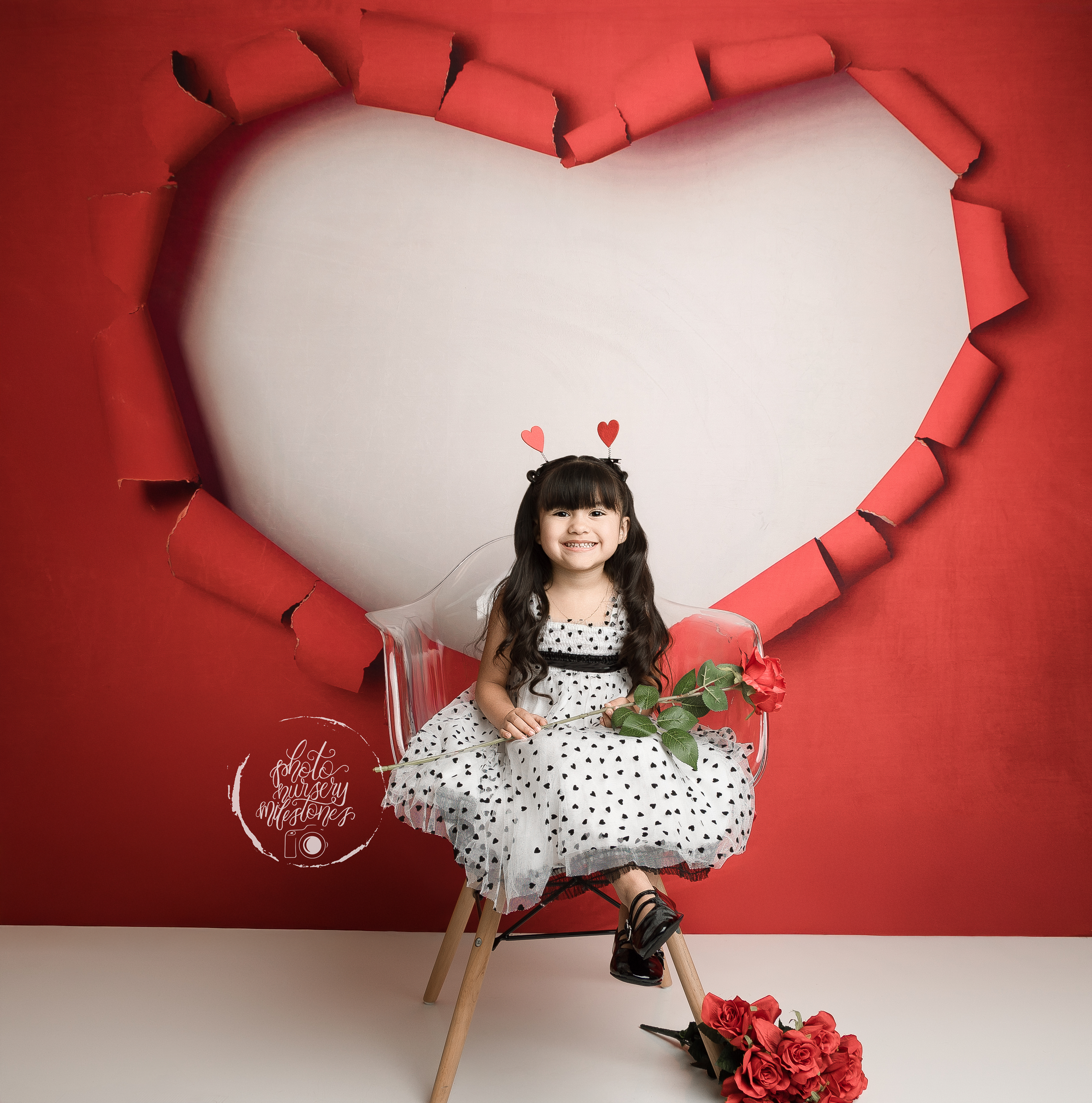 Kate Valentines Red Torn Heart Backdrop Designed by Melissa King - Kate Backdrop AU