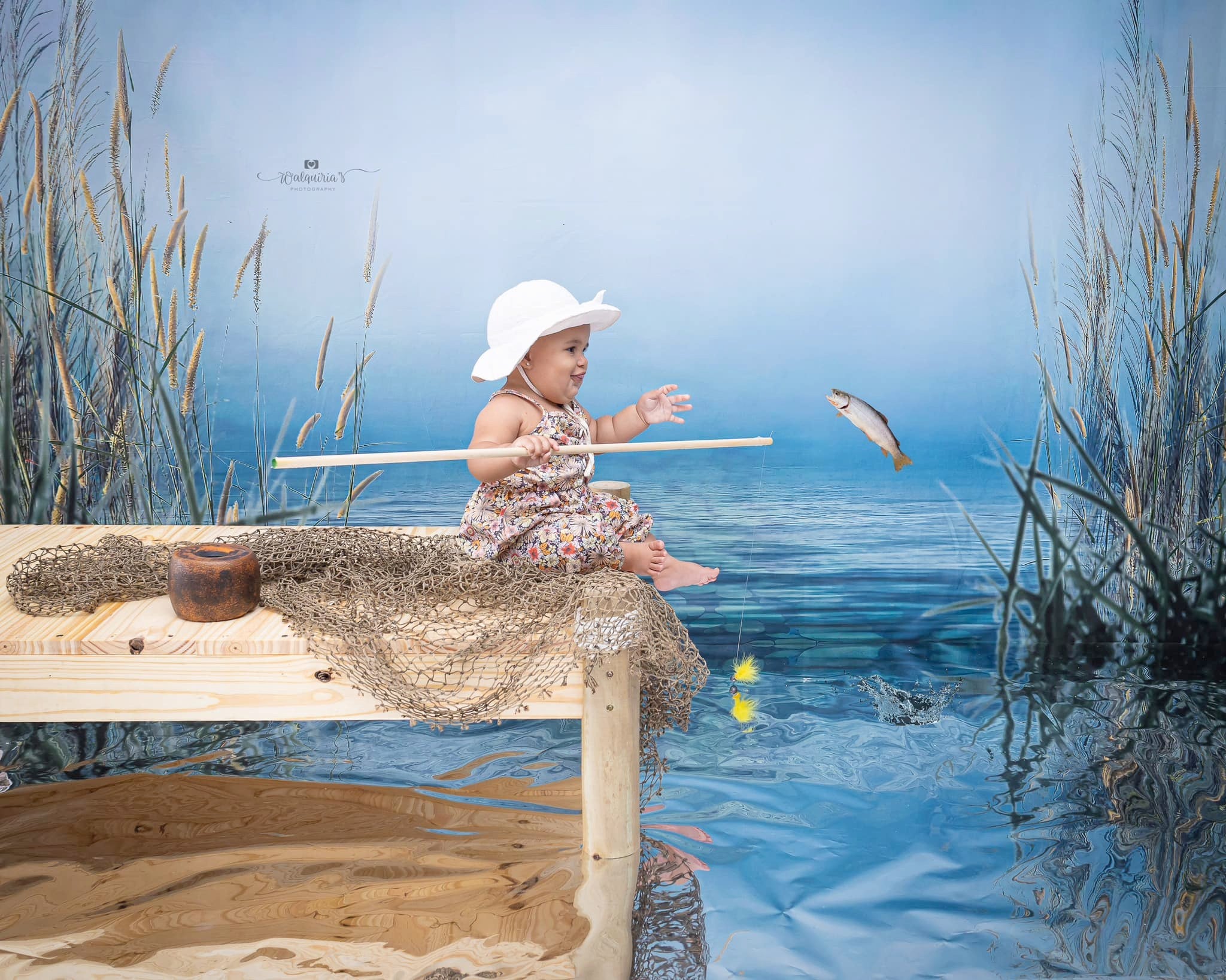 Kate Summer Backdrop Reed Cloudy Sky Lake for Photography - Kate Backdrop AU