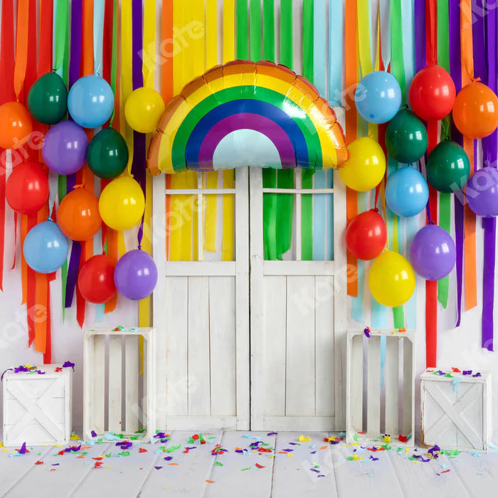 Kate Rainbow Balloons Backdrop Birthday Party Designed by Emetselch - Kate Backdrop AU