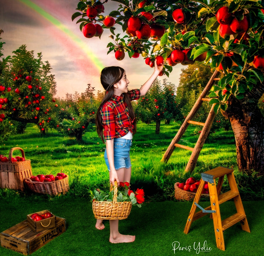 Kate Apple Orchard Rainbow Backdrop Designed by Mini MakeBelieve - Kate Backdrop AU