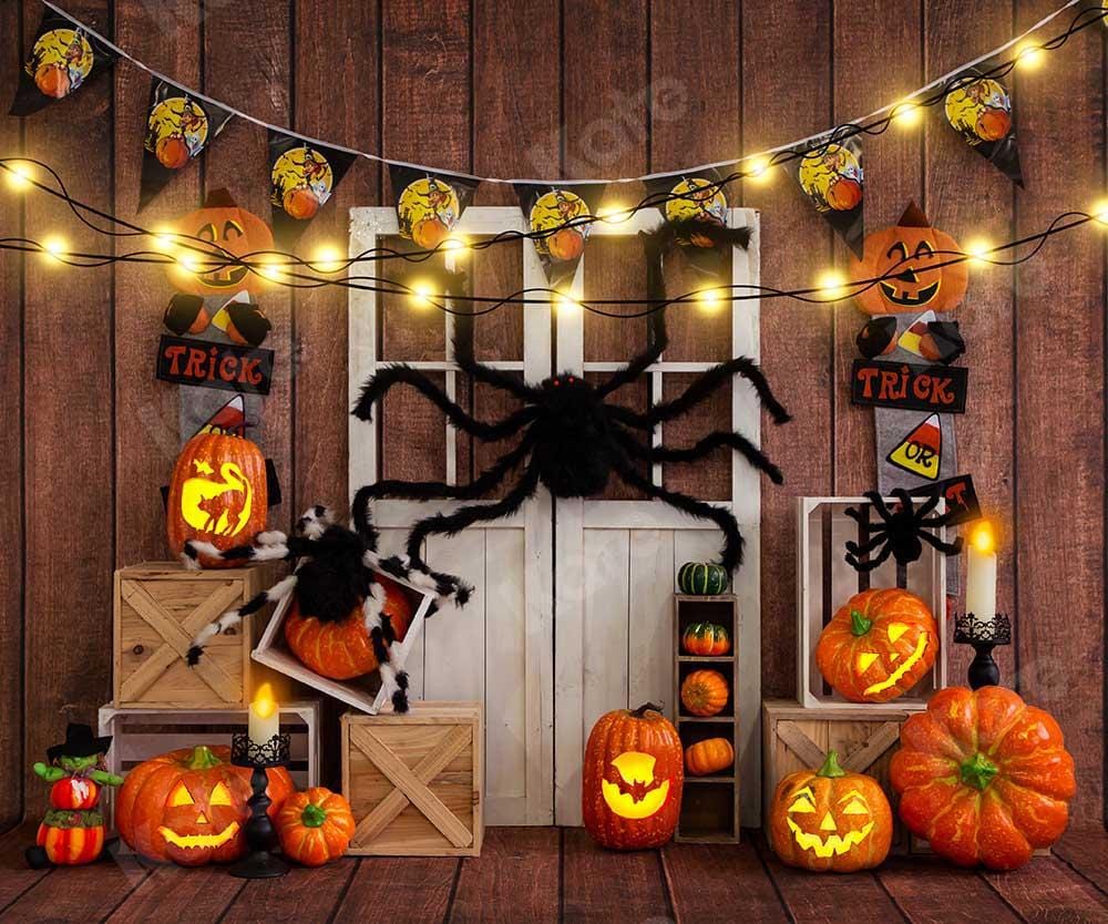 Kate Halloween Pumpkin Spider Thanksgiving Backdrop Designed by Emetselch - Kate Backdrop AU