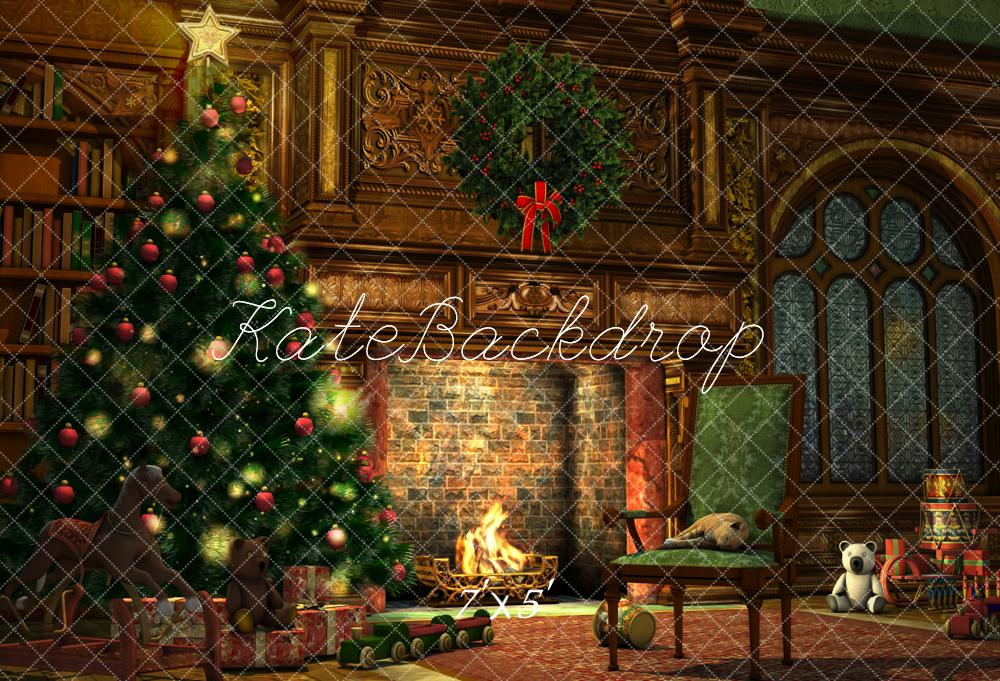Kate Christmas Tree Fireplace Backdrop for Photography - Kate Backdrop AU