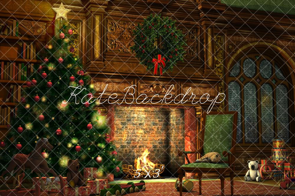 Kate Christmas Tree Fireplace Backdrop for Photography - Kate Backdrop AU