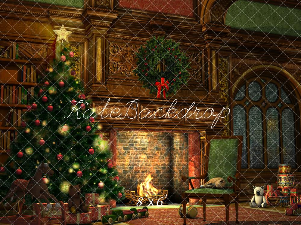 Kate Christmas Tree Fireplace Backdrop for Photography - Kate Backdrop AU