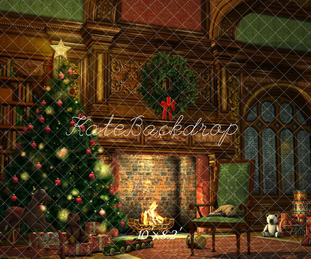 Kate Christmas Tree Fireplace Backdrop for Photography - Kate Backdrop AU