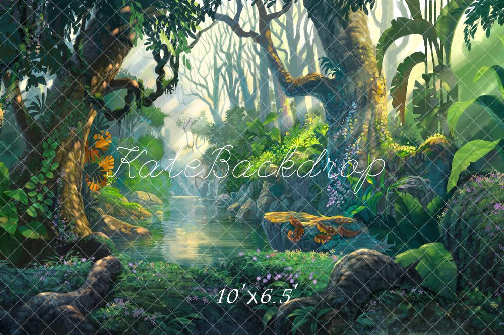Kate Jungle Theme Backdrop Scenery Green Forest Tree Backdrop