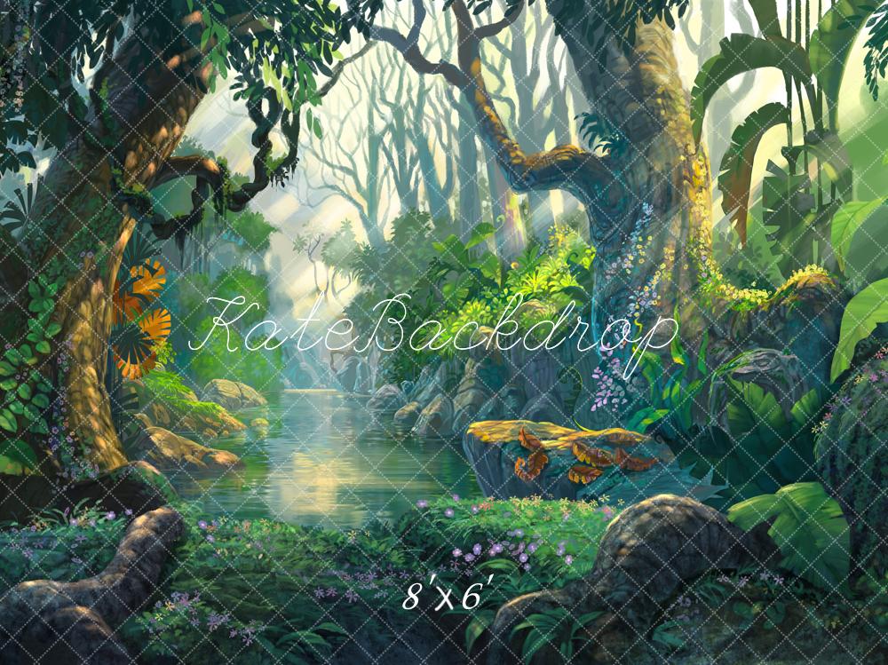 Kate Jungle Theme Backdrop Scenery Green Forest Tree Backdrop