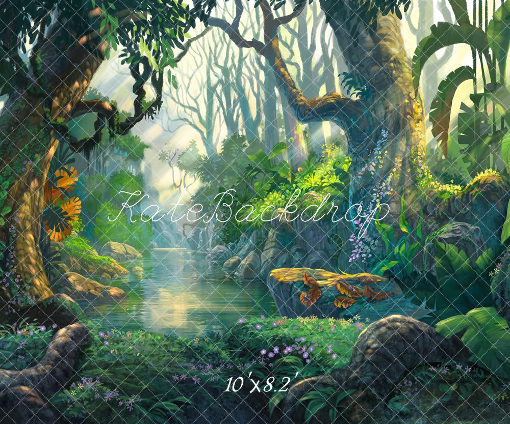 Kate Jungle Theme Backdrop Scenery Green Forest Tree Backdrop