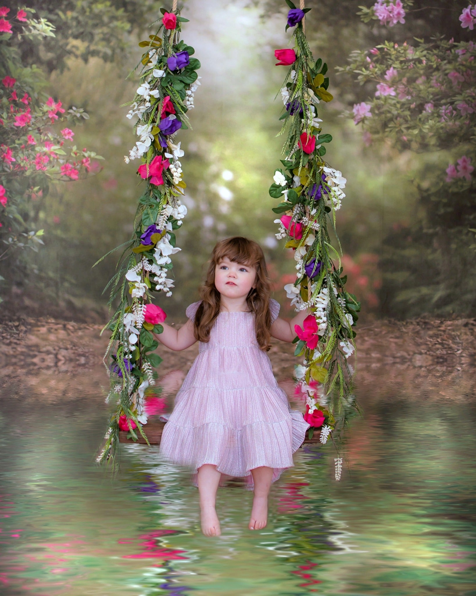 Kate Pink Floral Garden spring Backdrop for Photography Designed by Pine Park Collection - Kate Backdrop AU